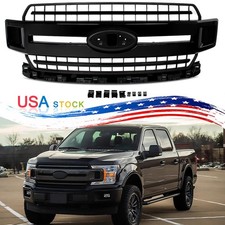 For Ford F-150 F150 Xl Xlt 2018-2020 Front Bumper Upper Hood Grille Agate Black