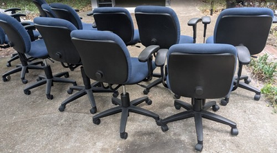 #ad 12 HON Commercial Office Chairs — Matching Blue Task Chairs w Arms — Local Pick $500.00
