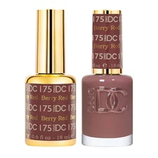 DND DC GEL Polish & Nail Polish Set- Berry Red #175 0.6oz each