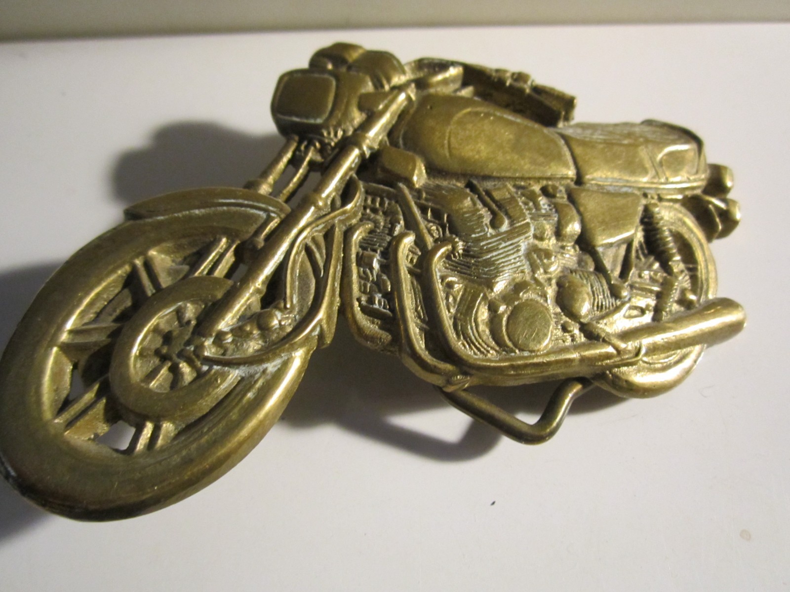 1978 MOTORCYCLE BELT BUCKLE SOLID BRASS HEAVY - G… - image 2
