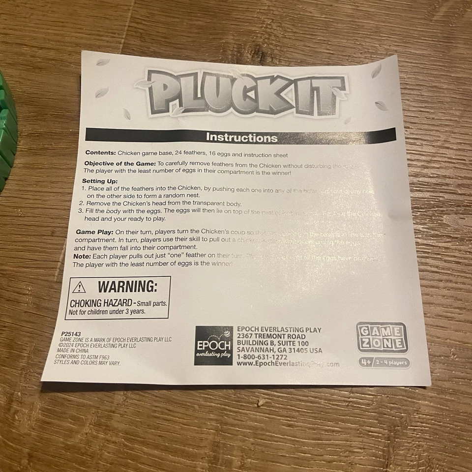 Game Zone Pluck It Chicken Children’s Game Kerplunk-Like Ages 4+ 2-4 Players VGC - Image 4 of 4