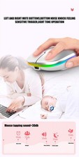 2.4GHz Wireless Optical Mouse USB Rechargeable RGB Cordless Mice For PC Laptop