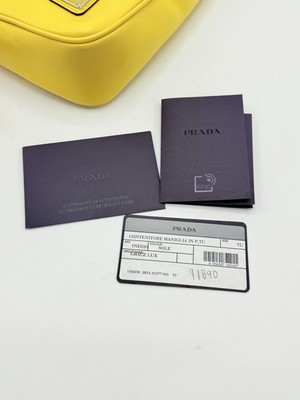NWT Prada Yellow leather triangle pouch/ Clutch Bag $1,890 | eBay