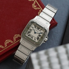 Cartier Santos Galbee Pequeño Acero Inoxidable W20056D6 2010 | Papeles | Cuarzo