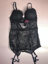 La Senza Black Push Up Lace Bodysuit In Size XS Brand New