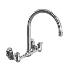 Glacier Bay Builders Double-Handle Wall Mount Standard Kitchen Faucet Chrome