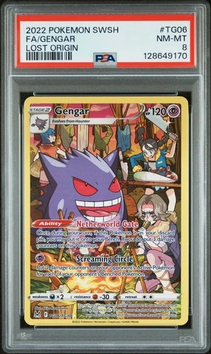 POKEMON 2022 FA/GENGAR SWORD & SHIELD LOST ORIGIN #TG06 PSA 8