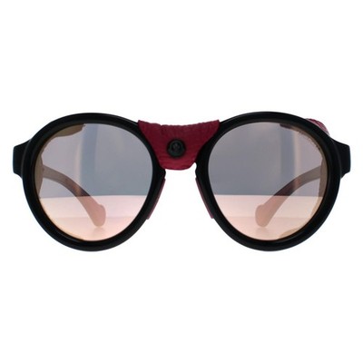 Moncler Sunglasses ML0046 01C Shiny Black Pink Smoke Mirror