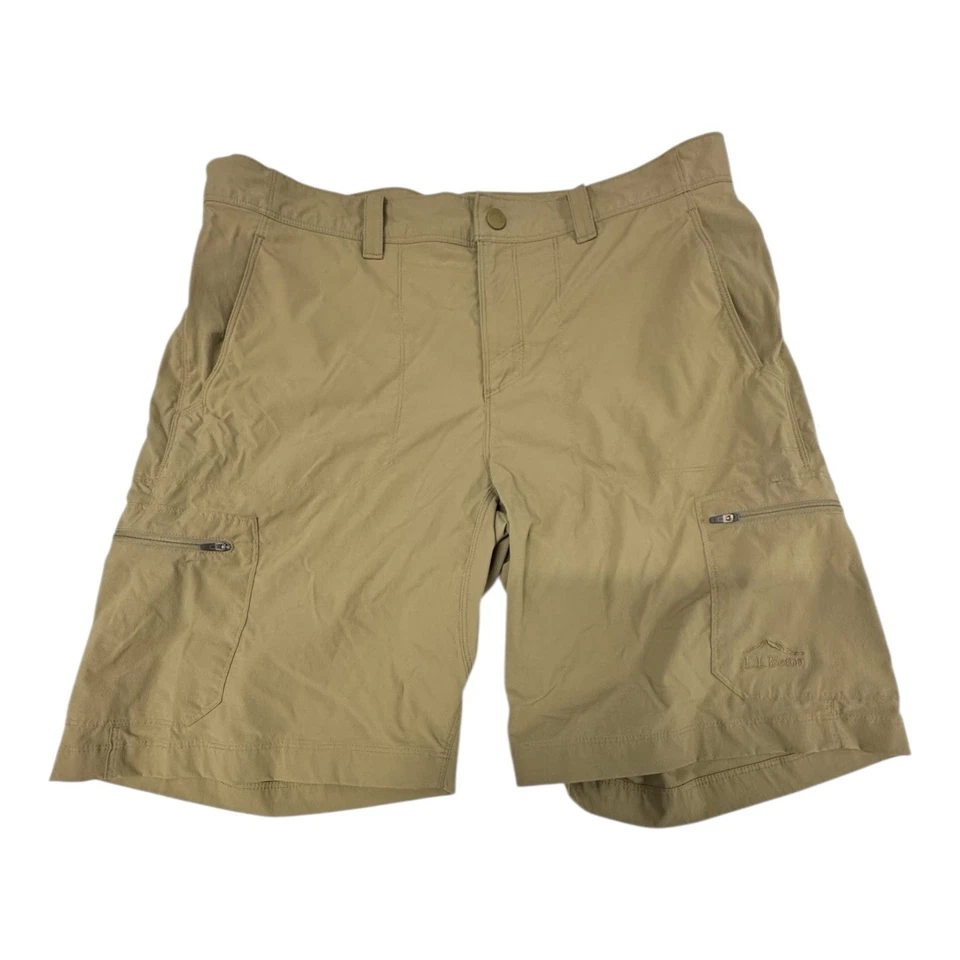 L L Bean Mujer Nylon Spandex Caqui Tostado 6 Bolsillos Carga Corto Talla 35W Lote de 2 Foto 2 de 4
