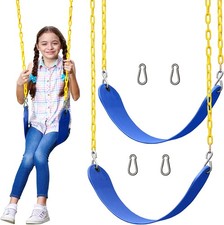 2X Heavy Duty Swing Seats Set Outdoor Playground Jungle for kids  Adults Blue