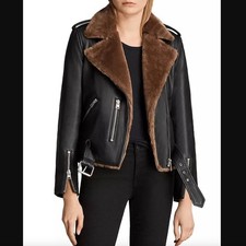 AllSaints Balfern Lux Shearling Leather Biker...