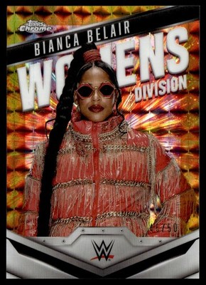 2025 Topps Chrome WWE Women's Division Gold Geometric Refractor Bianca Belair