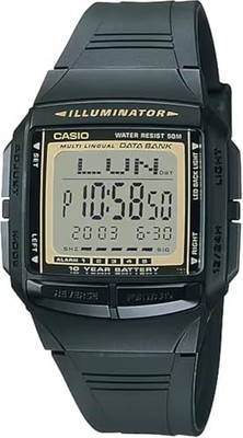 CASIO Data Bank DB-36-9AV Retro Digital Watch Telememo 30 Men's Black NEW