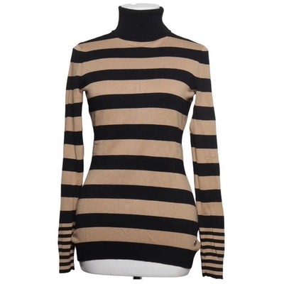 Tamaris, Rollkragenpullover, Größe: 38, Schwarz/Beige, Viskose, Streifen #yyB
