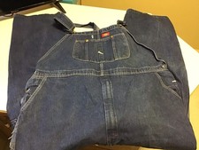 Men's Dickies Denim Overalls Blue 50 x 32 Casual Work Bib Farm Mechanic Jean