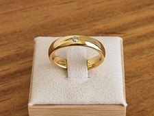 Wolfram Ehering mit Goldbeschichtung und Zirk...