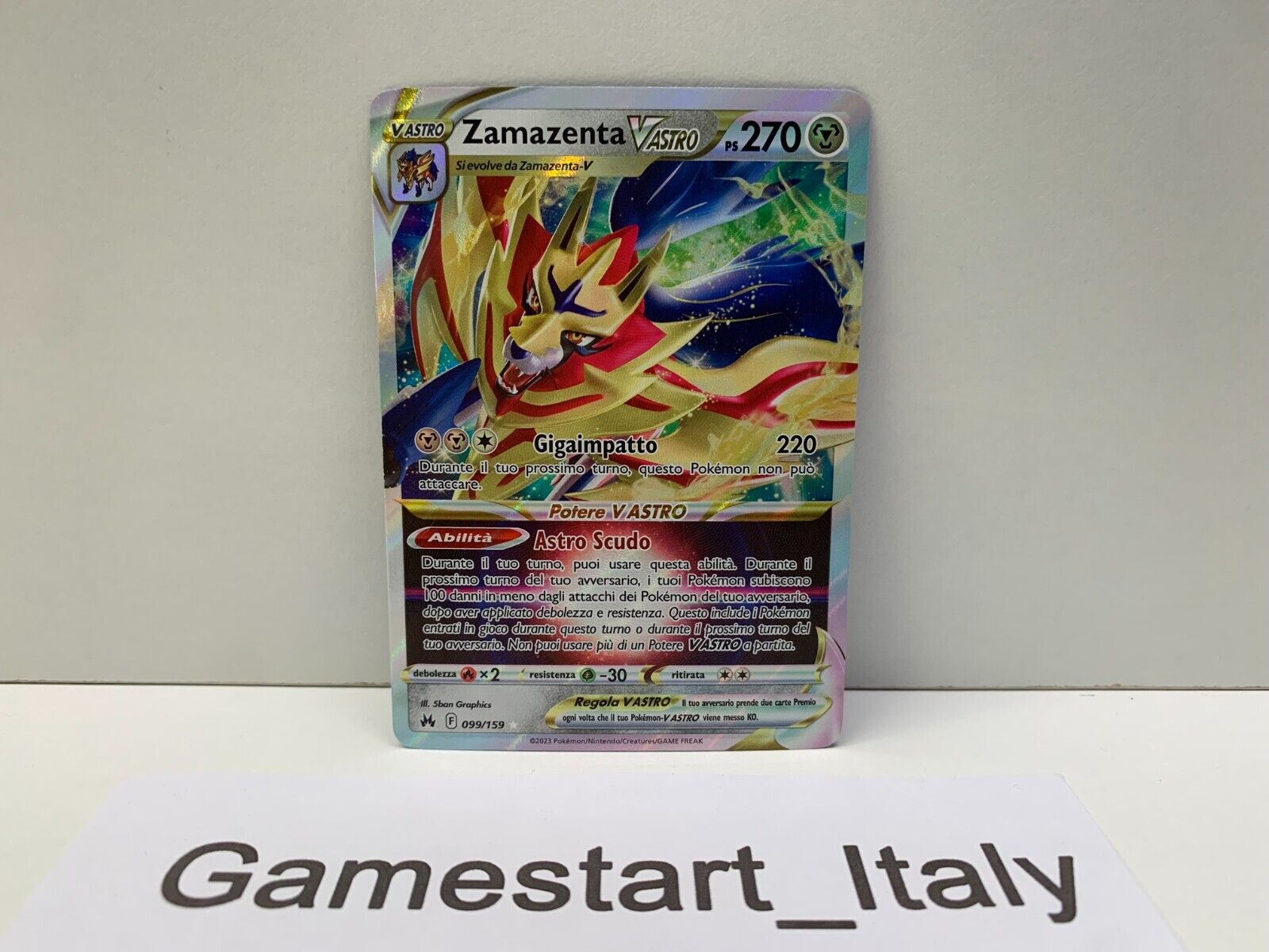 Carta Pokémon Zacian V ASTRO (CRZ 096) - Ultra Rare - Zenit Regale - Near  Mint - Italiano