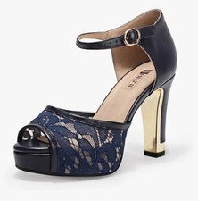 IDIFU Women's IN4 Mary Platform Chunky High Heels Sandals PeepToe Dress Size 6.5