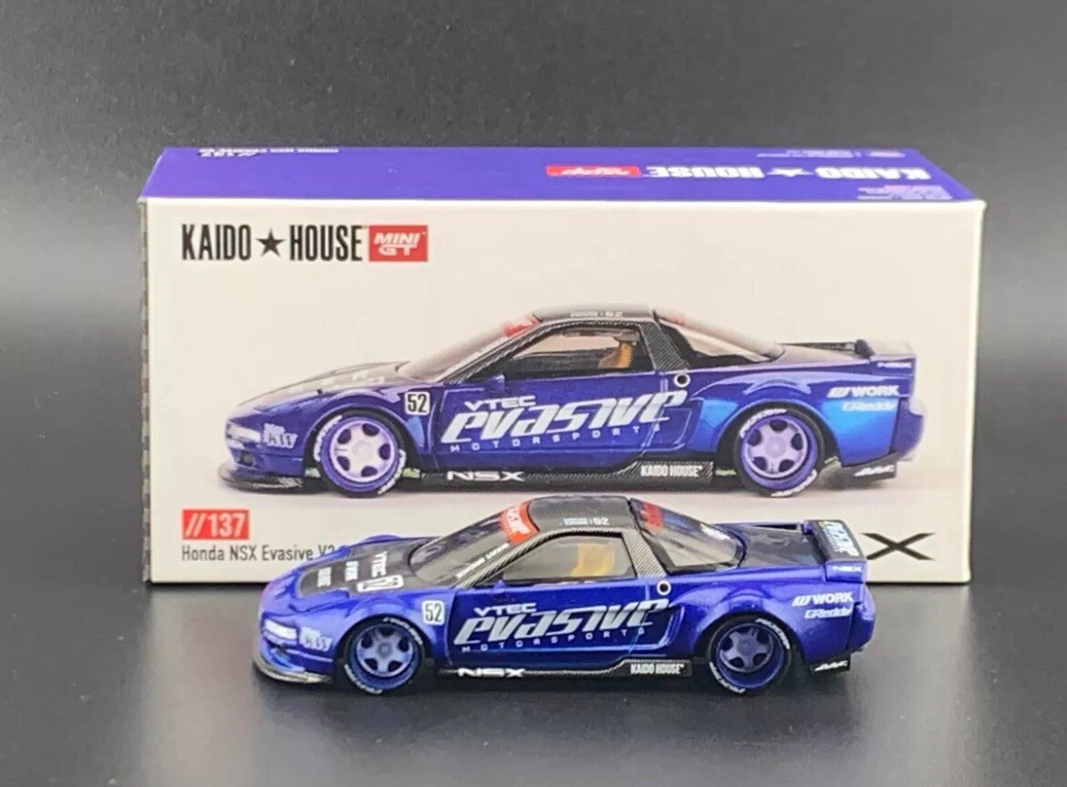Kaido House x Mini GT 1:64 Honda NSX Evasive V2 Blue Diecast Model Car KHMG137