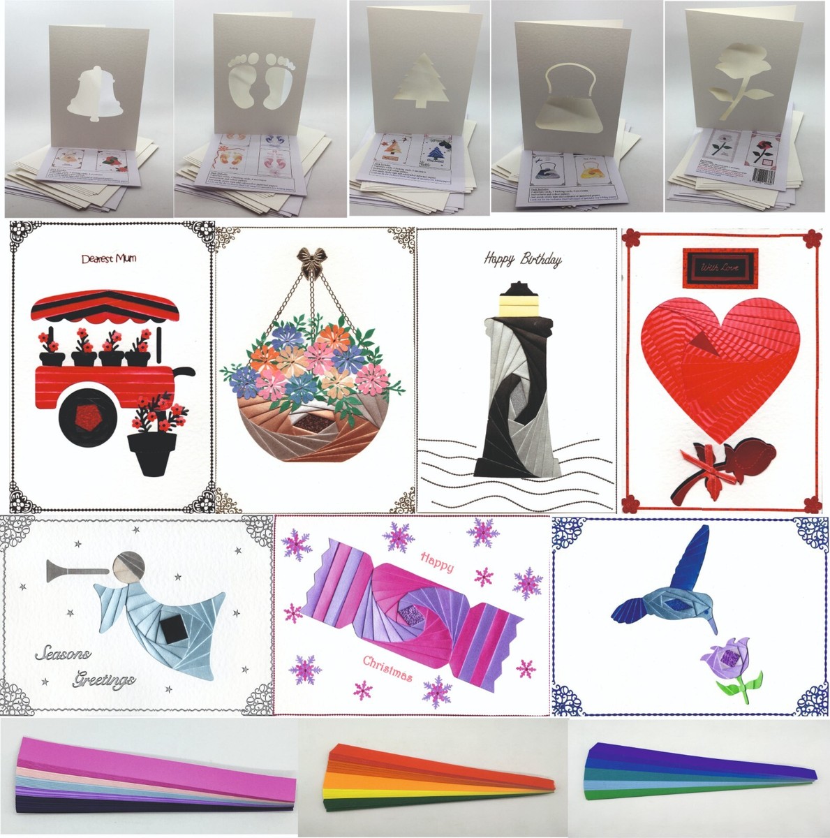 iris-folding-card-packs-and-paper-strips-deecraft-pattern-envelopes-papers-cards-ebay