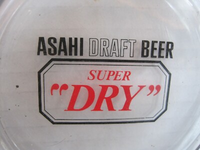 Vintage Asahi Draft Beer Super Dry Square Glass Cigarette Ashtray