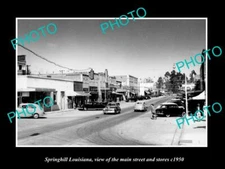 OLD 8x6 HISTORIC PHOTO OF SPRINGHILL LOUISIANA THE MAIN ST & STORES c1950 2