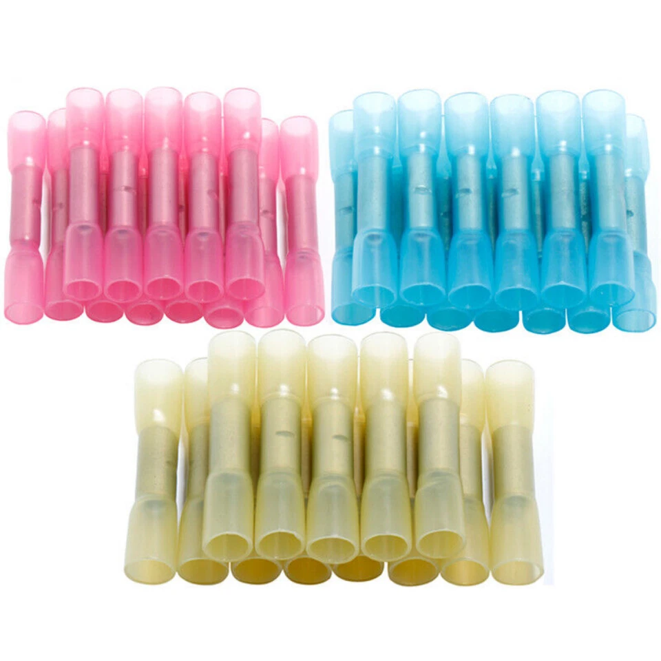 60/120PCS Heat Shrink Solder Seal Wire Connectors Butt Terminals Kit Waterproof - Image 3 of 4