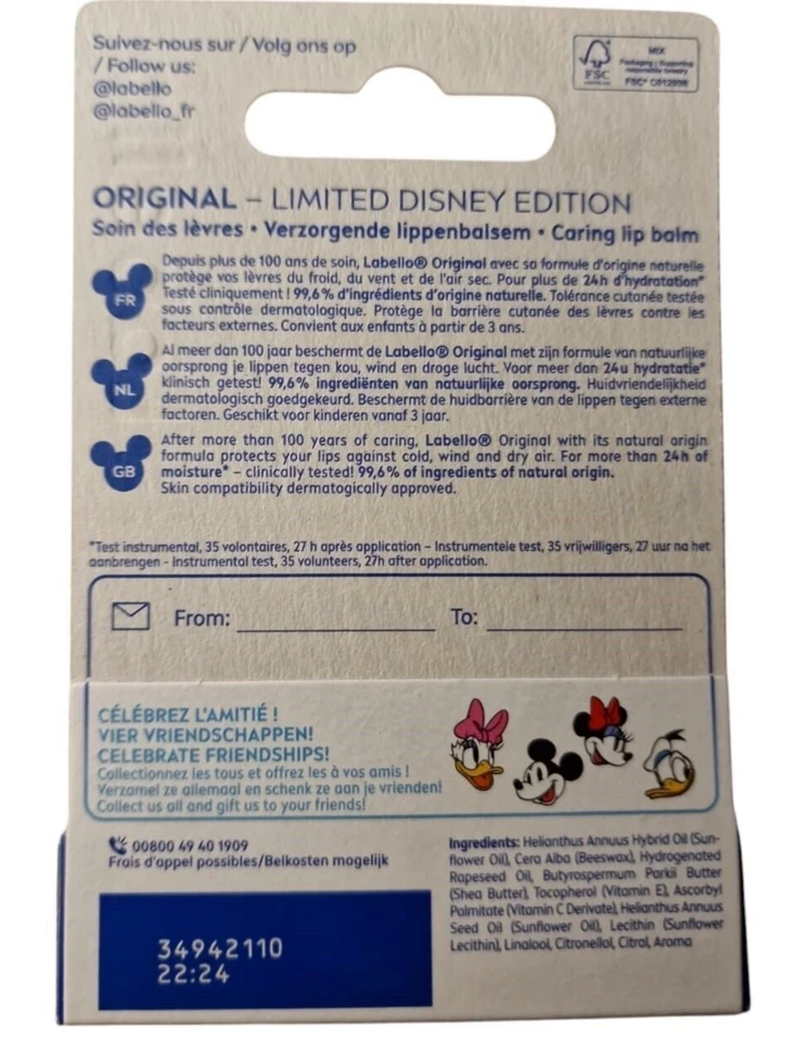 Labello Disney Limited Edition Mickey Mouse Pflegestift Lippenstift Original - Bild 2 von 2