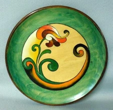Art Nouveau Hand Painted Toleware Rosemal Wood Tray Signed TTJH