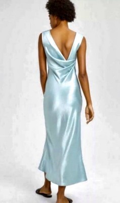 cowl back midi dress