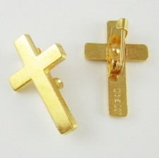 Joblot of 20 X  24K Gold Plated Christian Cross Lapel Pins - 24 Karat Religious
