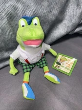 New Rare Merry Makers Froggy  Frog Plush Toy Doll 11” Goes To The Library Book