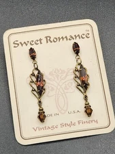Elegant Vintage Style Bronze Tone Dangle Earrings