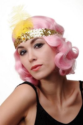 Haarband Haarreif Stirnreif Pailletten gold Charleston 20er Cabaret VQ-006-Gold