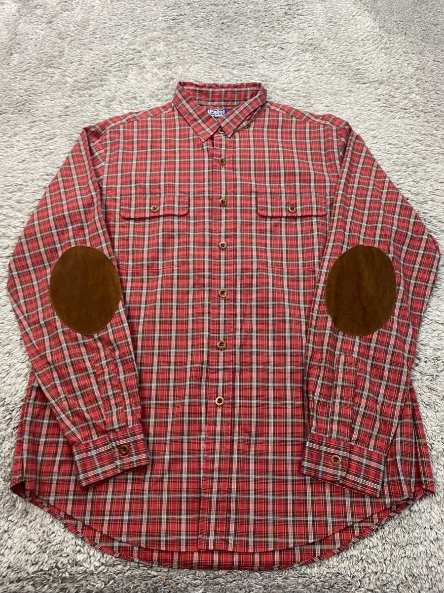 トップス Polo by Ralph Lauren  elbow patch shirt Polo Ralph Lauren Shirt L Elbow Patch Button Up Cotton Plaid