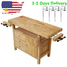 Carpenter's Bench Wood Workbench Bar Clamps Set 12x3 inch Throat,4 packs/set 