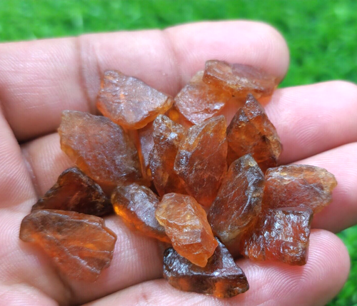 16 Pcs Lot For Jewelry Size 16-23 mm Natural Hessonite Garnet Raw Loose Gemstone - Picture 5 of 6