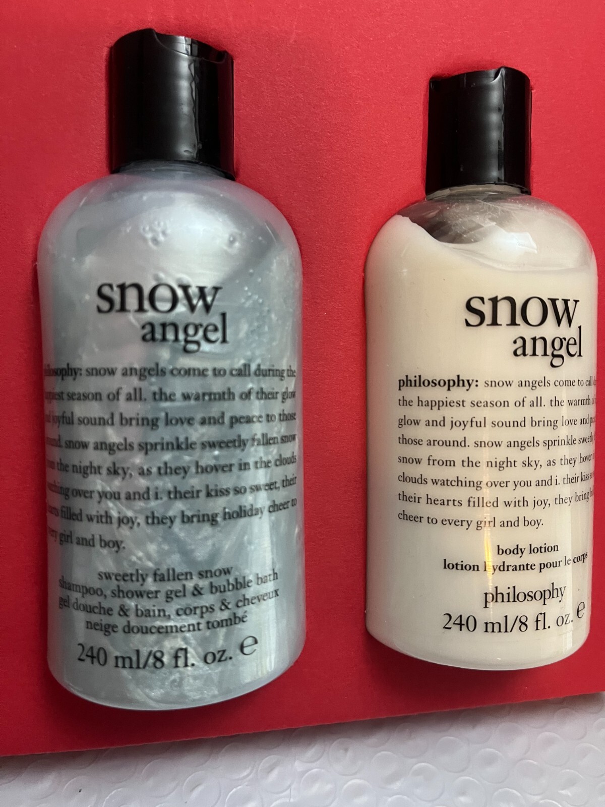 PHILOSOPHY SNOW ANGEL SHAMPOO,SHOWER GEL,BUBBLE BATH &BODY LOTION 8FLOZ