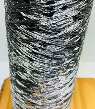 Lucci Yarns Sequin Yarn Silver Sequin on Silver Yarn. 12 New Cone