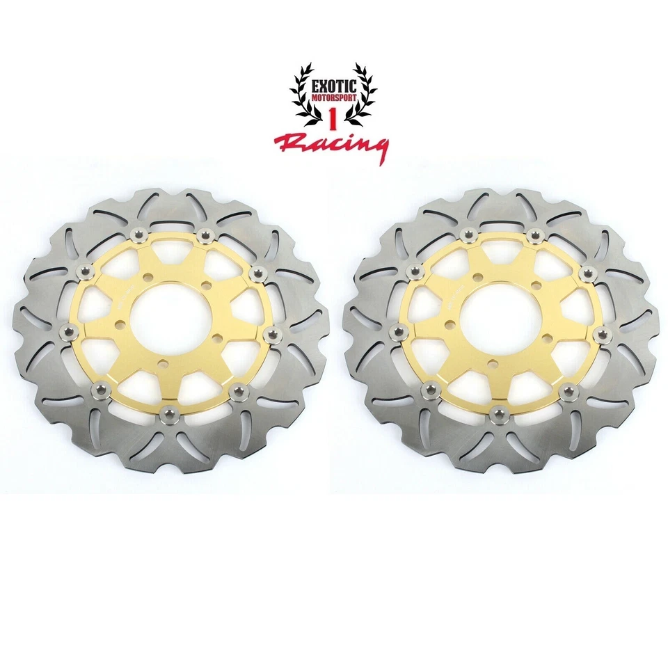 Rotores de freno delanteros y traseros disco Kawasaki Ninja ZX10R 2008-15 ZX6R 2013-21 dorado Foto 2 de 4