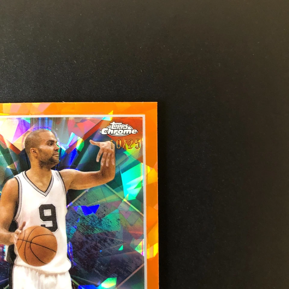 2023-24 Topps Chrome Sapphire Tony Parker Orange Refractor /25 #104 - Image 3 of 4