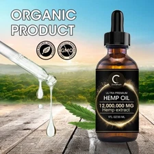 3x Organic Hemp Oil Ultra Premium Cold-Pressed Support Stress Joint Hair Health