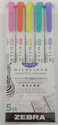 Zebra Mildliner Highlighting Set - 5 Refresh Mild Color Set (LOC PEG G-9)