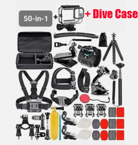 50-in-1 + for Gopro Hero 13 12 11 10 9 + Dive Case Action Camera Accessory Kit-image