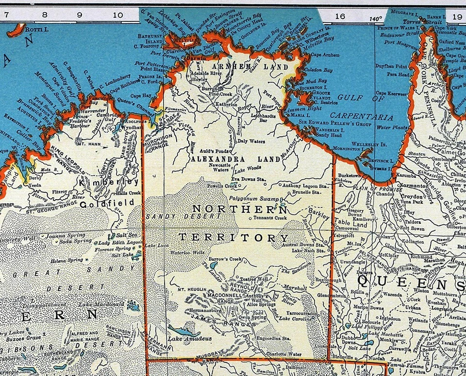 1937 McNally Map Australia Sydney Melbourne Adelaide Brisbane Alice Springs - Image 4 of 4