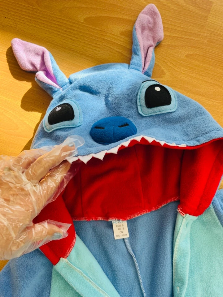 Stitch синий животных Kids цельный фланель костюм костюм для Хэллоуина домашняя одежда s S - Изображение 2 из 4