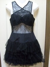 BCBGENERATION Little Black Dress, Polyester & Lace, Size 4-NWT Price Tag $148.00