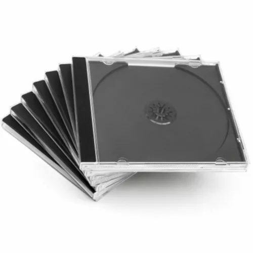 25 Standard 10.4 mm Jewel Case Single CD DVD Disc Storage Assembled Black Tray