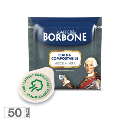 50 Kaffeepads Caffe' Borbone Blend Schwarz Ese 44 MM Karte Portionen Filter Mild