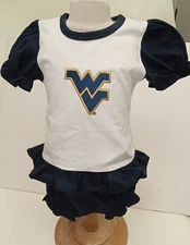 NCAA WEST VIRGINIA MOUNTAINEER'S GIRLS BLOOMER SET- 6MO